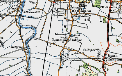 Old map of Runcton Holme in 1922