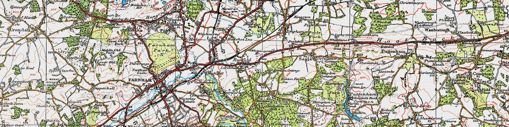 Old map of Runfold in 1919
