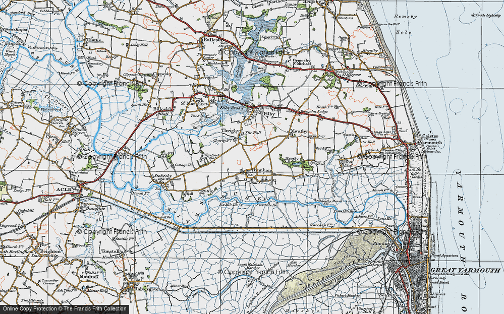 Old Map of Runham, 1922 in 1922