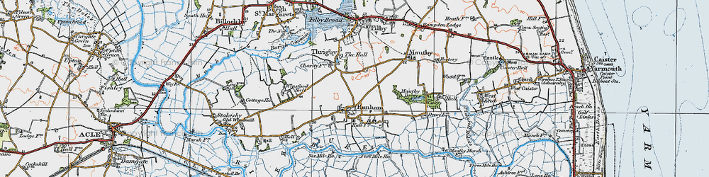 Old map of Runham in 1922
