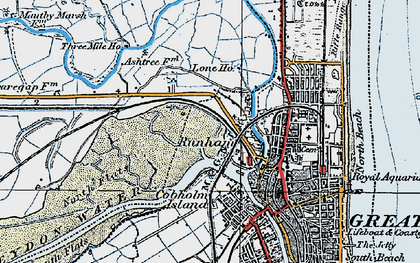 Old map of Runham Vauxhall in 1922