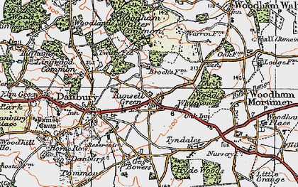 Old map of Woodham Walter Common in 1921