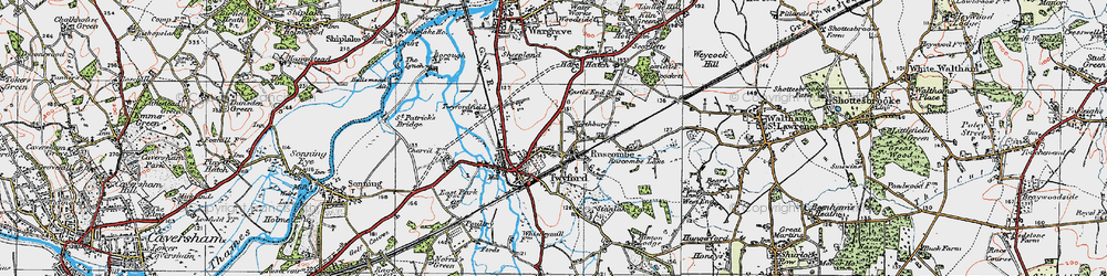 Old map of Ruscombe in 1919