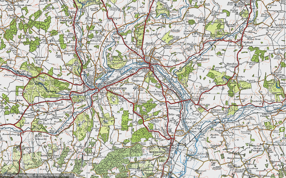 Old Map of Rush Green, 1919 in 1919