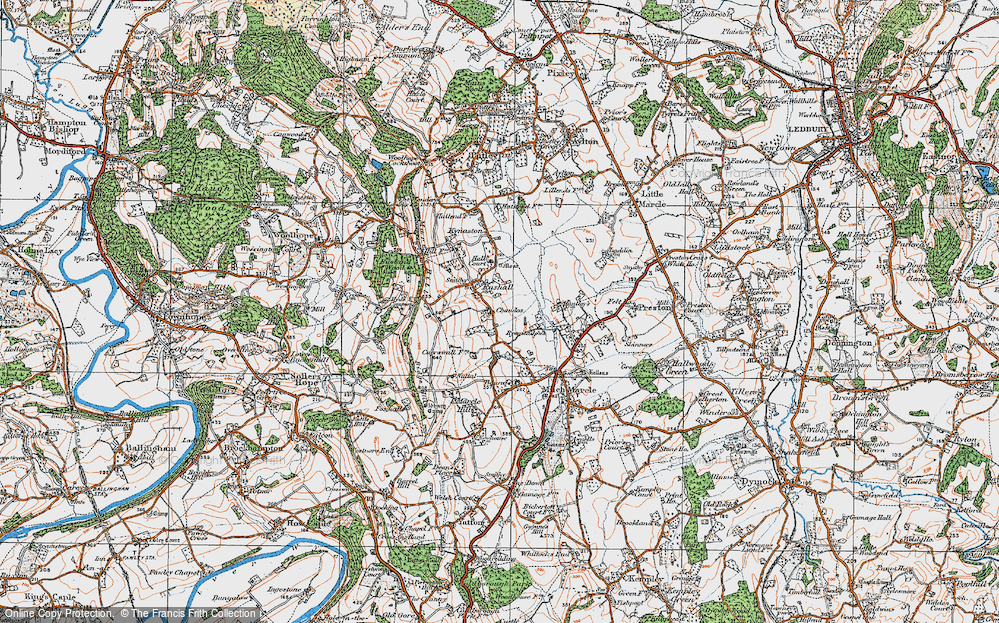 Old Map of Rushall, 1920 in 1920