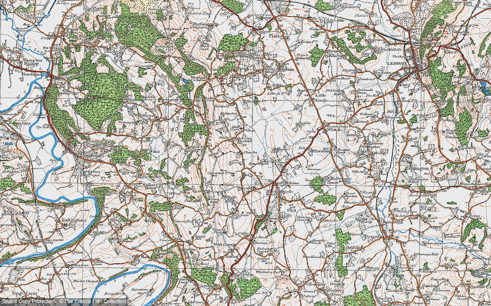 Historic Ordnance Survey Map of Rushall, 1920