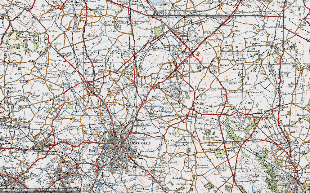 Old Map of Rushall, 1921 in 1921