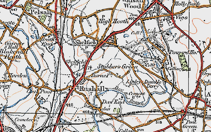Old map of Rushall in 1921