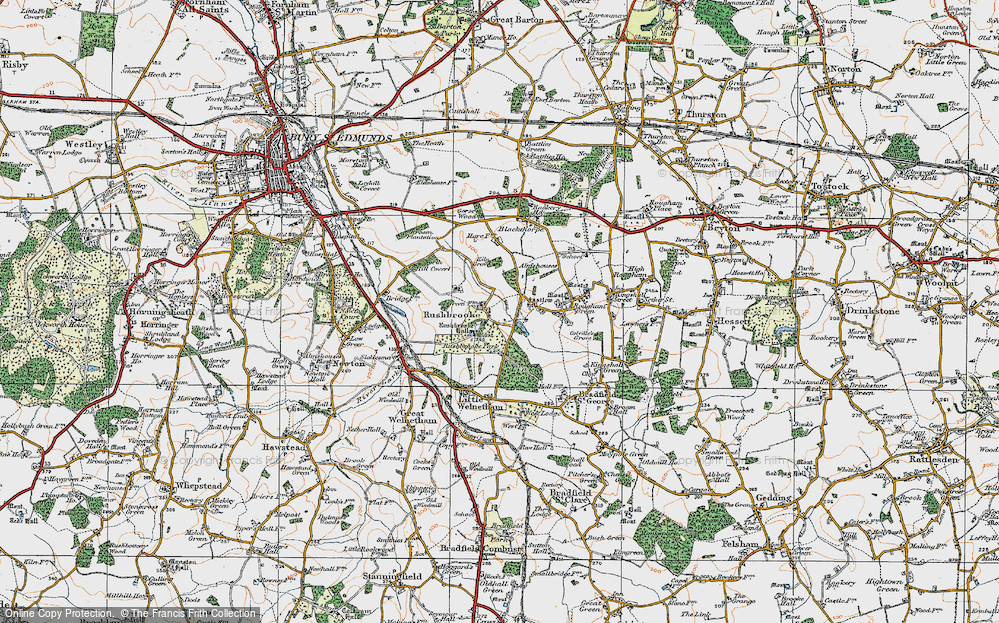 Old Map of Rushbrooke, 1921 in 1921