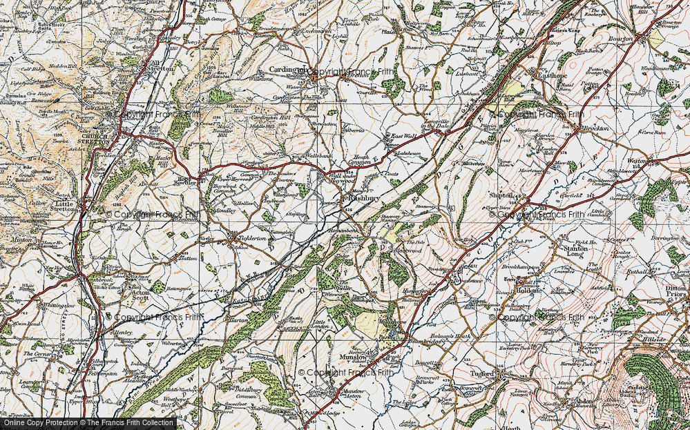 Old Map of Rushbury, 1921 in 1921