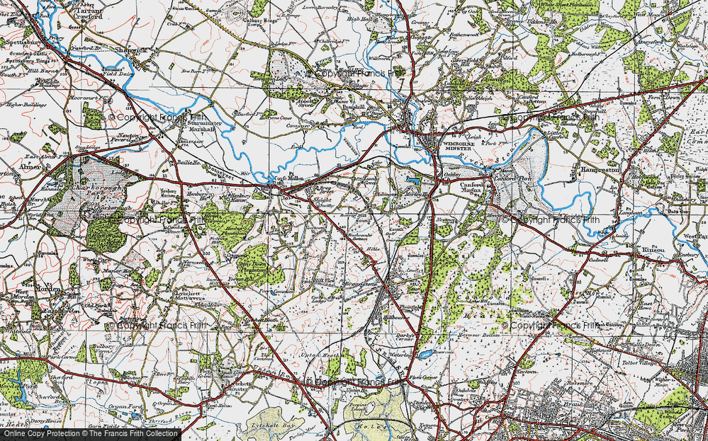 Old Map of Rushcombe Bottom, 1919 in 1919
