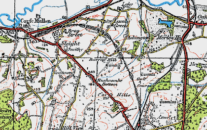 Old map of Rushcombe Bottom in 1919