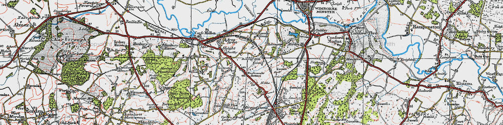 Old map of Rushcombe Bottom in 1919