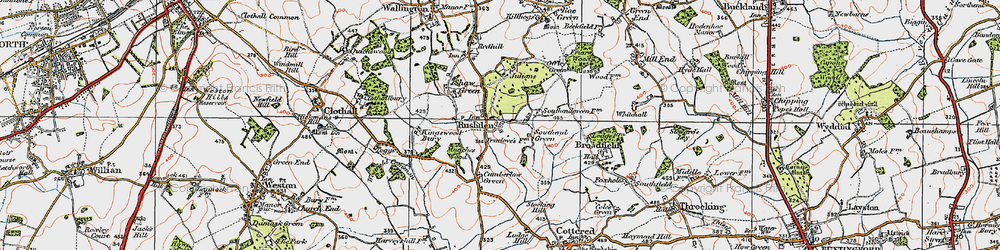 Old map of Rushden in 1919