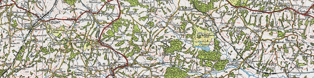 Old map of Rusher's Cross in 1920
