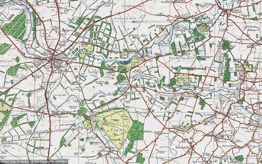 Old Map of Rushford, 1920 in 1920