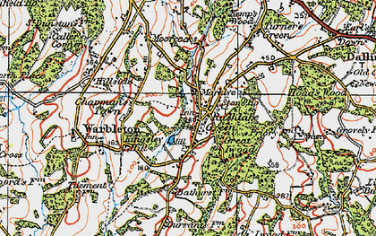 Old map of Rushlake Green in 1920