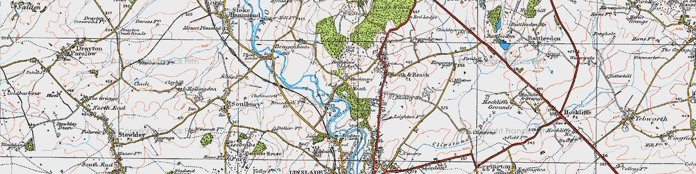 Old map of Rushmere in 1919