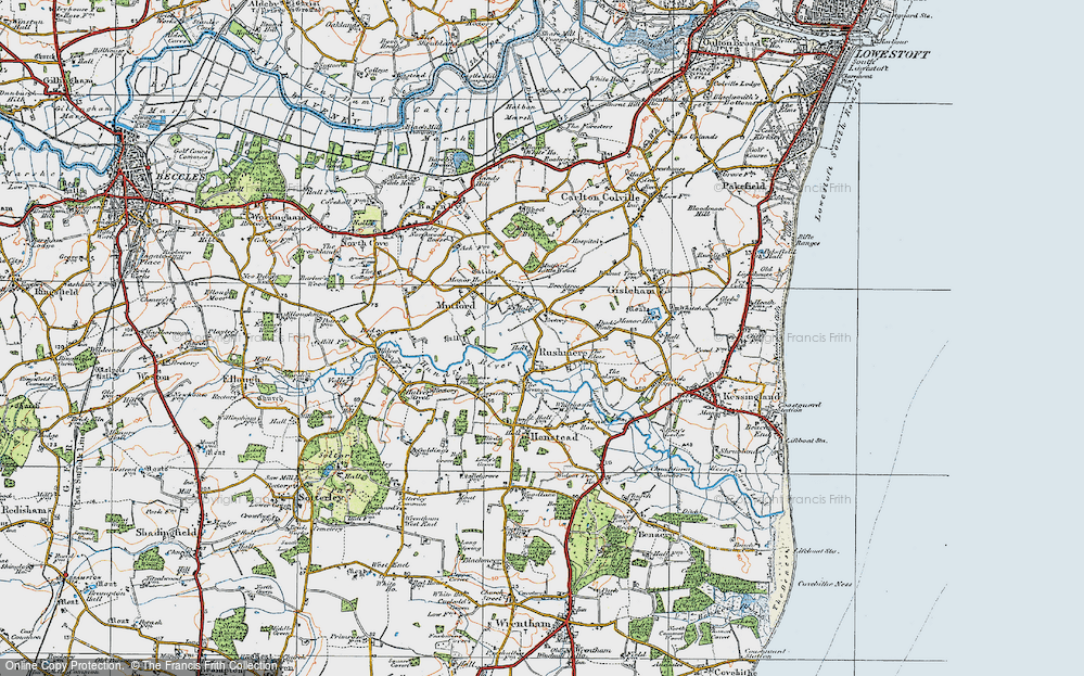 Old Map of Rushmere, 1921 in 1921