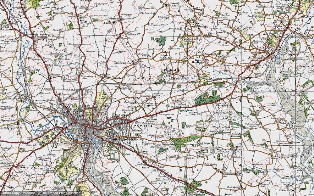 Old Map of Rushmere Street, 1921 in 1921