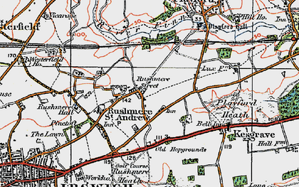 Old map of Rushmere Street in 1921