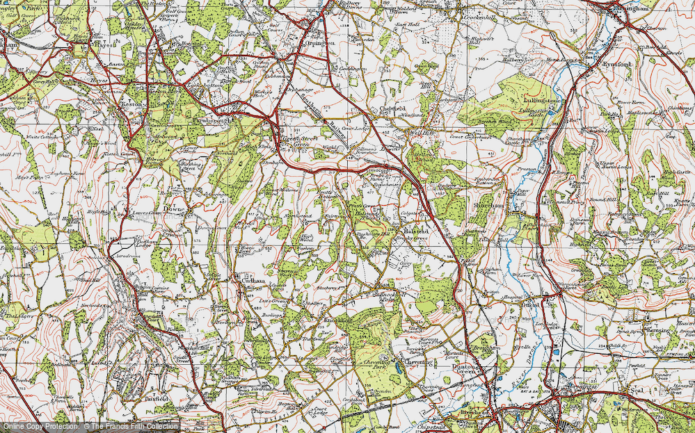 Old Map of Rushmore Hill, 1920 in 1920