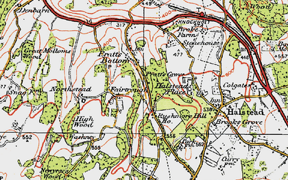 Old map of Rushmore Hill in 1920