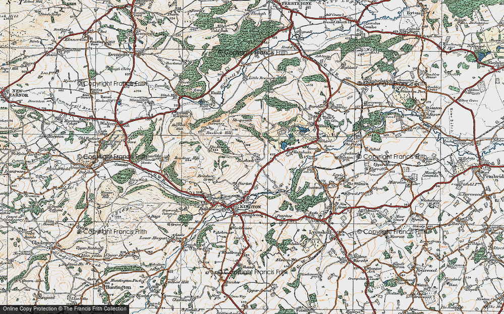 Old Map of Rushock, 1920 in 1920
