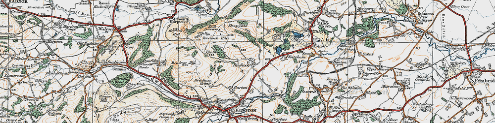 Old map of Rushock in 1920