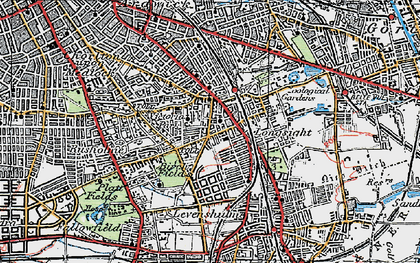 Old map of Rusholme in 1924