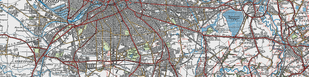 Old map of Rusholme in 1924