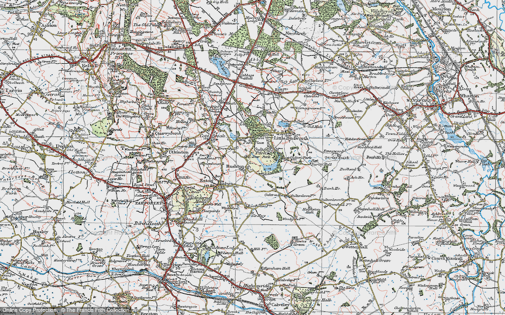 Old Map of Rushton, 1923 in 1923