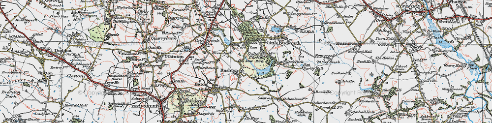 Old map of Rushton in 1923