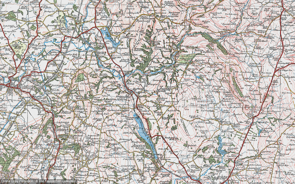 Old Map of Rushton Spencer, 1923 in 1923