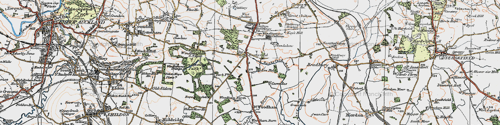 Old map of Rushyford in 1925