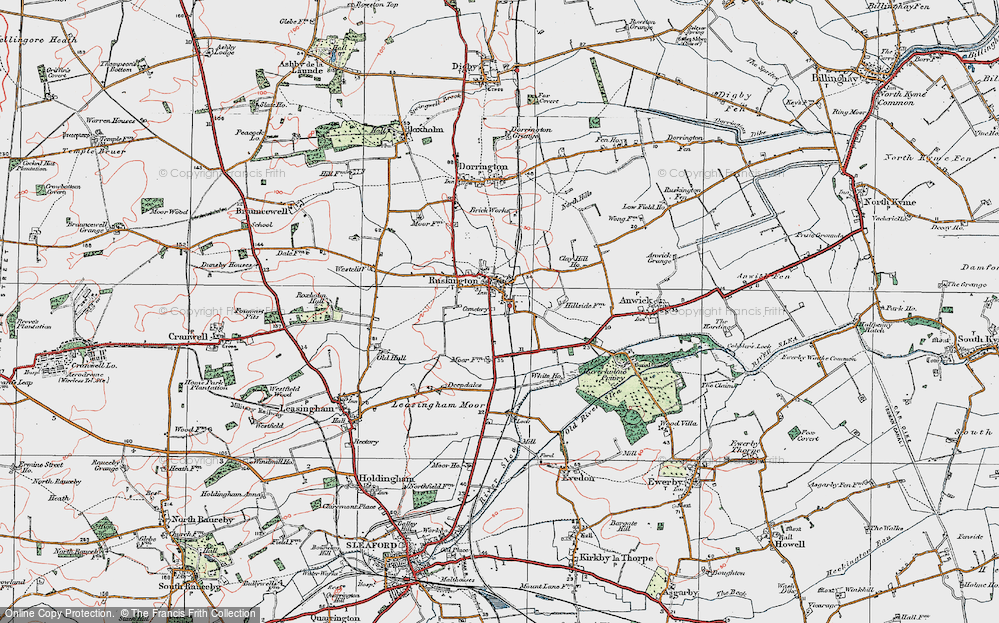 Old Map of Ruskington, 1922 in 1922