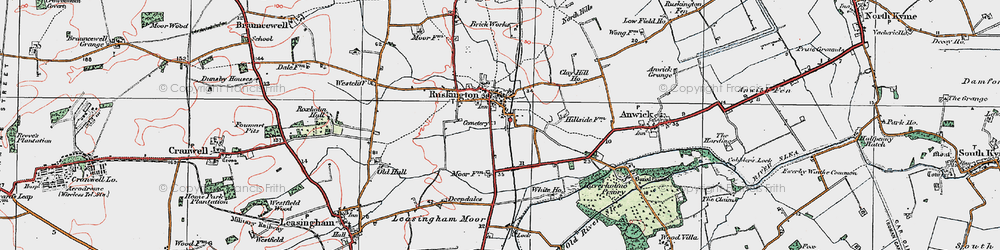 Old map of Ruskington in 1922