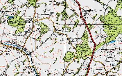 Old map of Rusling End in 1920
