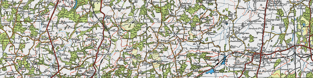 Old map of Rusper in 1920