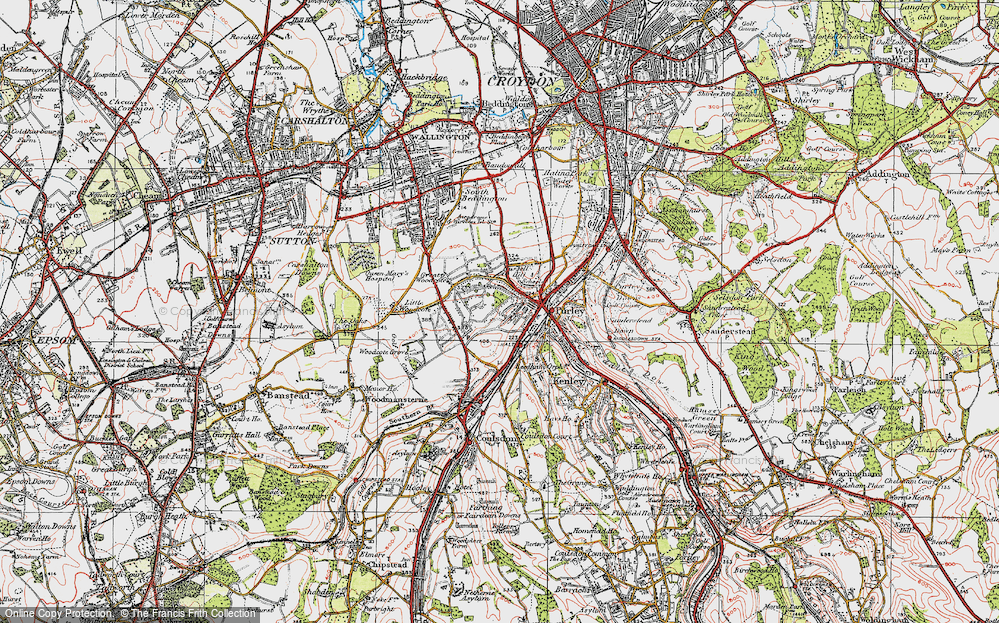 Old Map of Russell Hill, 1920 in 1920