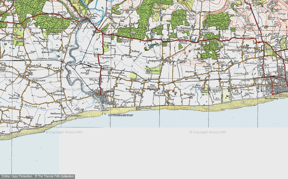 Old Map of Rustington, 1920 in 1920