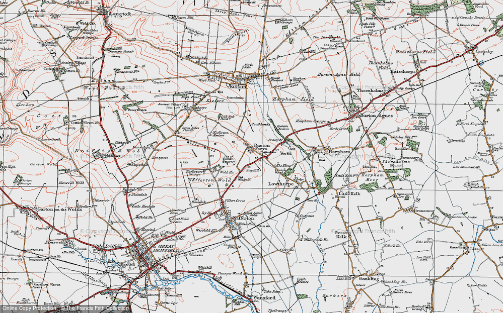 Old Map of Ruston Parva, 1924 in 1924