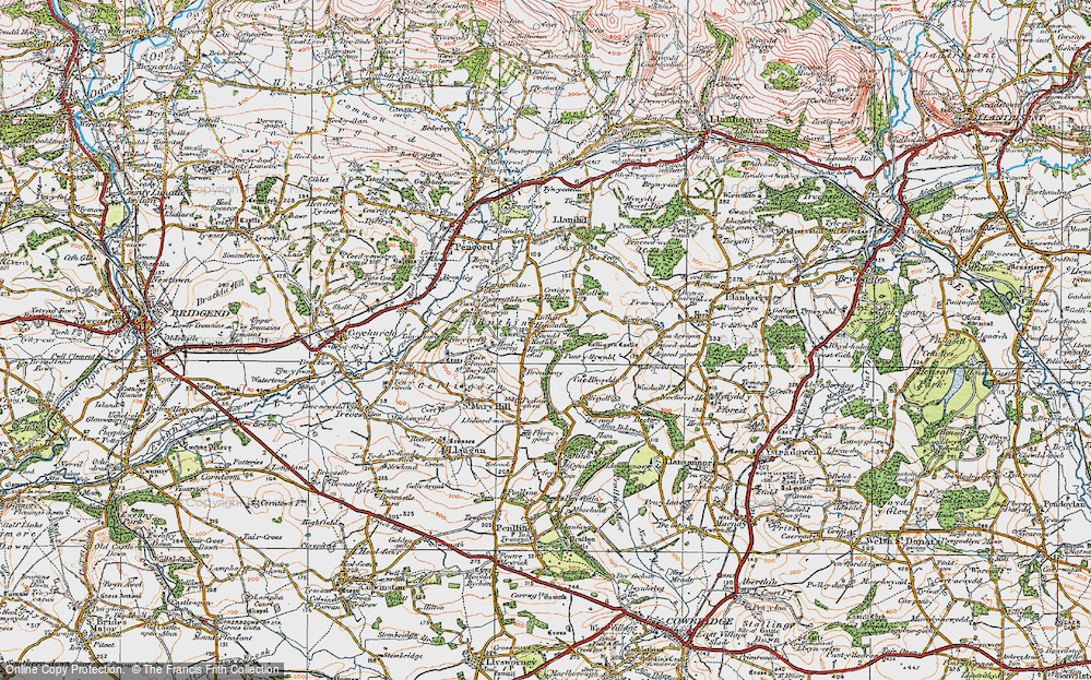 Old Map of Ruthin, 1922 in 1922