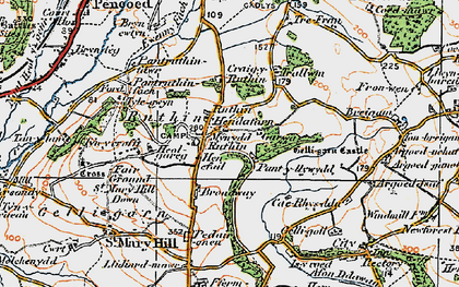 Old map of Ruthin in 1922