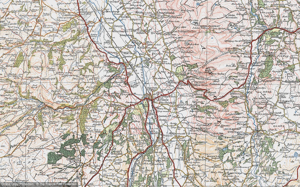 Old Map of Ruthin, 1924 in 1924