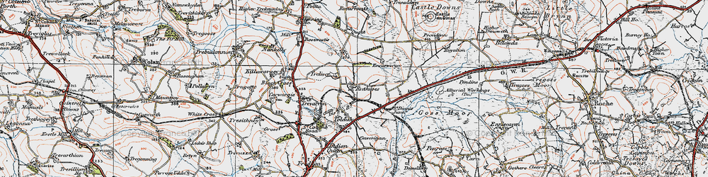 Old map of Ruthvoes in 1919