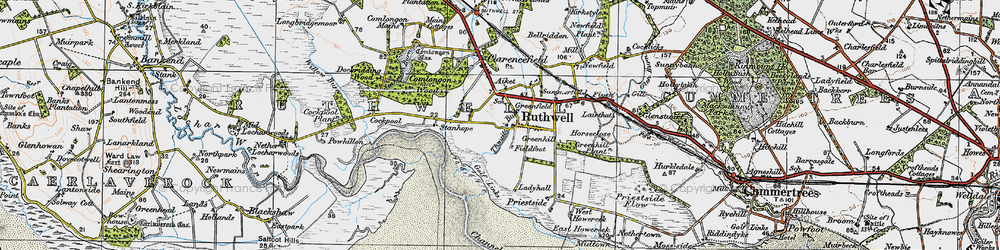 Old map of Ruthwell in 1925