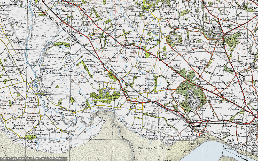 Old Map of Historic Map covering Bellridden in 1925
