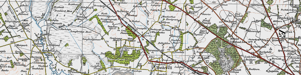 Old map of Ruthwell Station in 1925