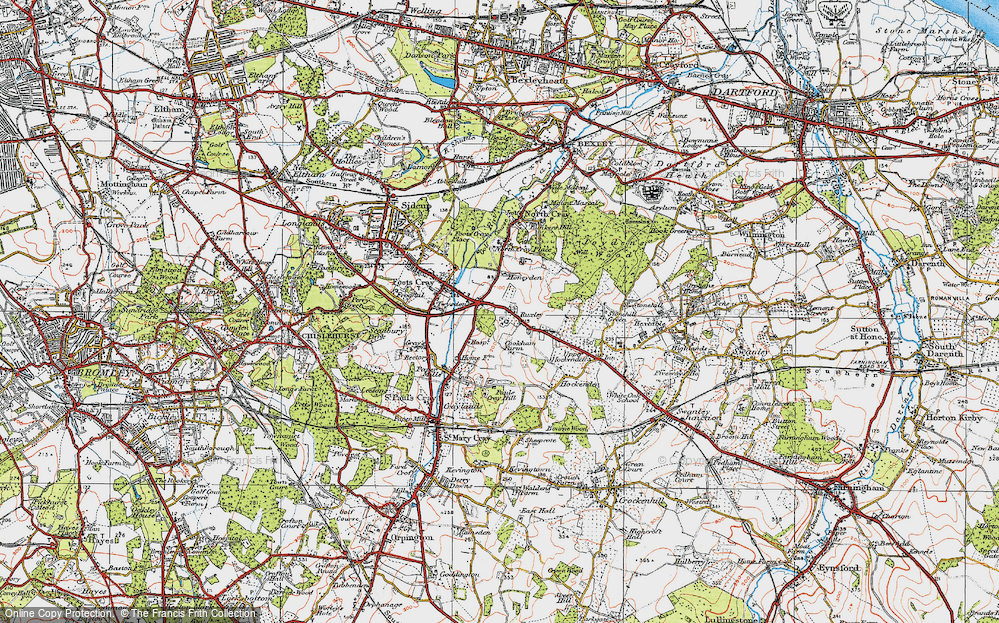 Old Map of Ruxley, 1920 in 1920